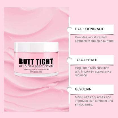 Butt Tight Lift Cream, Cellulite Cream, Firm and Smooth Booty Skin, Tighten the Leg Skin, Reduce Loose and Crepey, Bum Mask for Booty, Thighs, Belly & Arms 3.38 Fl Oz