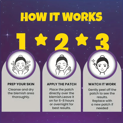 Pieces of Multi-Color Star Acne Patches, Facial Acne Patches, Concealer Acne Patches, and Pimples Patches, Ultra-Thin.