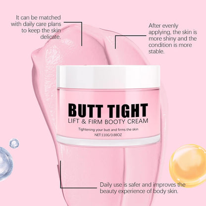 Butt Tight Lift Cream, Cellulite Cream, Firm and Smooth Booty Skin, Tighten the Leg Skin, Reduce Loose and Crepey, Bum Mask for Booty, Thighs, Belly & Arms 3.38 Fl Oz